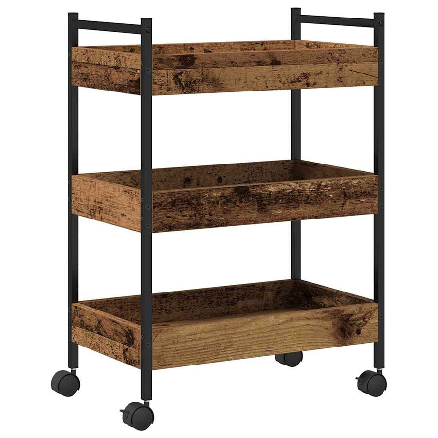 Keuken Trolley Oud hout 50 x 30 x 70 cm Bewerkt hout