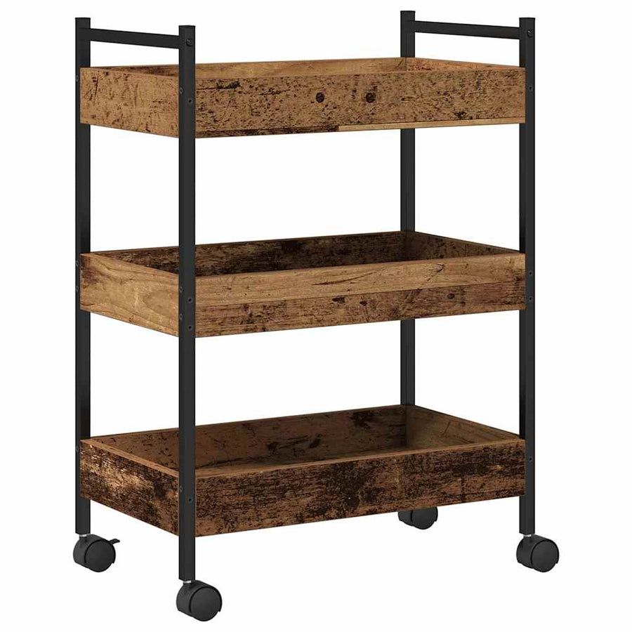 Keuken Trolley Oud hout 50 x 30 x 70 cm Bewerkt hout