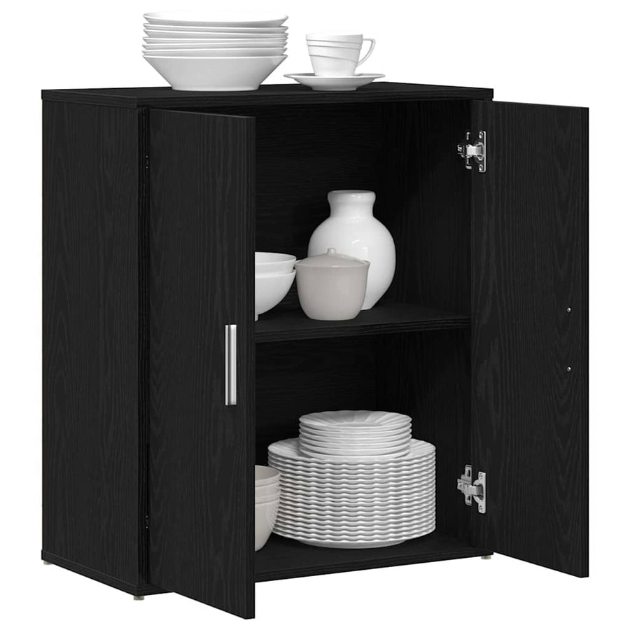 Dressoir Zwart Eiken 60x31x70 cm Engineered Wood