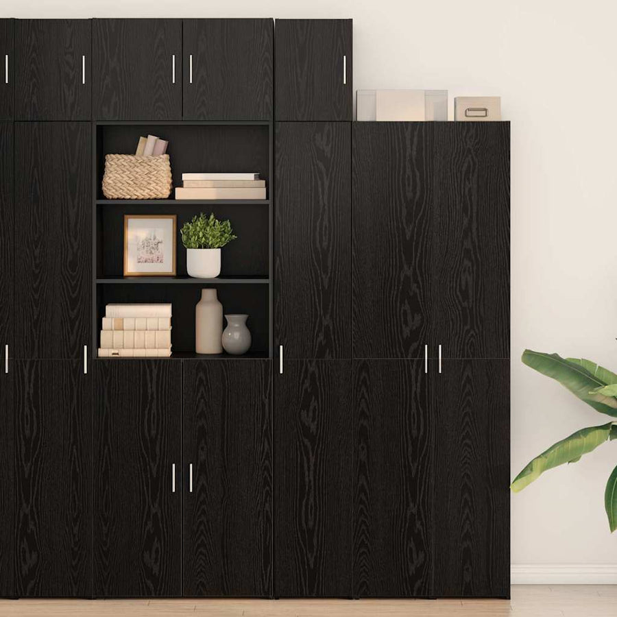 Wandkast Zwart Eiken 30 x 42,5 x 39,5 cm Bewerkt hout