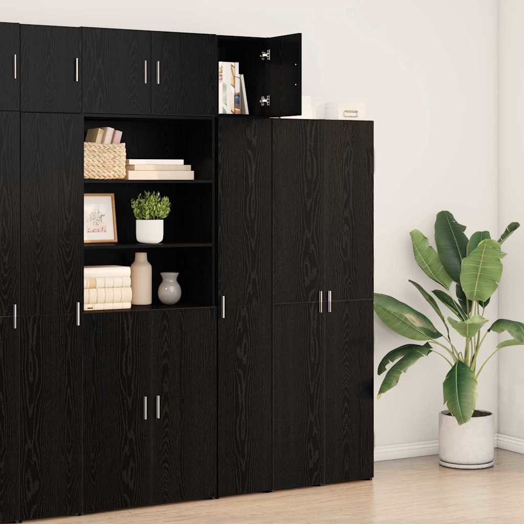Wandkast Zwart Eiken 30 x 42,5 x 39,5 cm Bewerkt hout