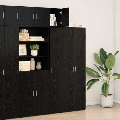 Wandkast Zwart Eiken 30 x 42,5 x 39,5 cm Bewerkt hout