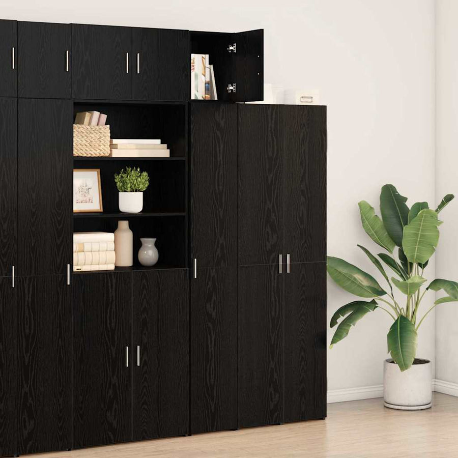Wandkast Zwart Eiken 30 x 42,5 x 39,5 cm Bewerkt hout