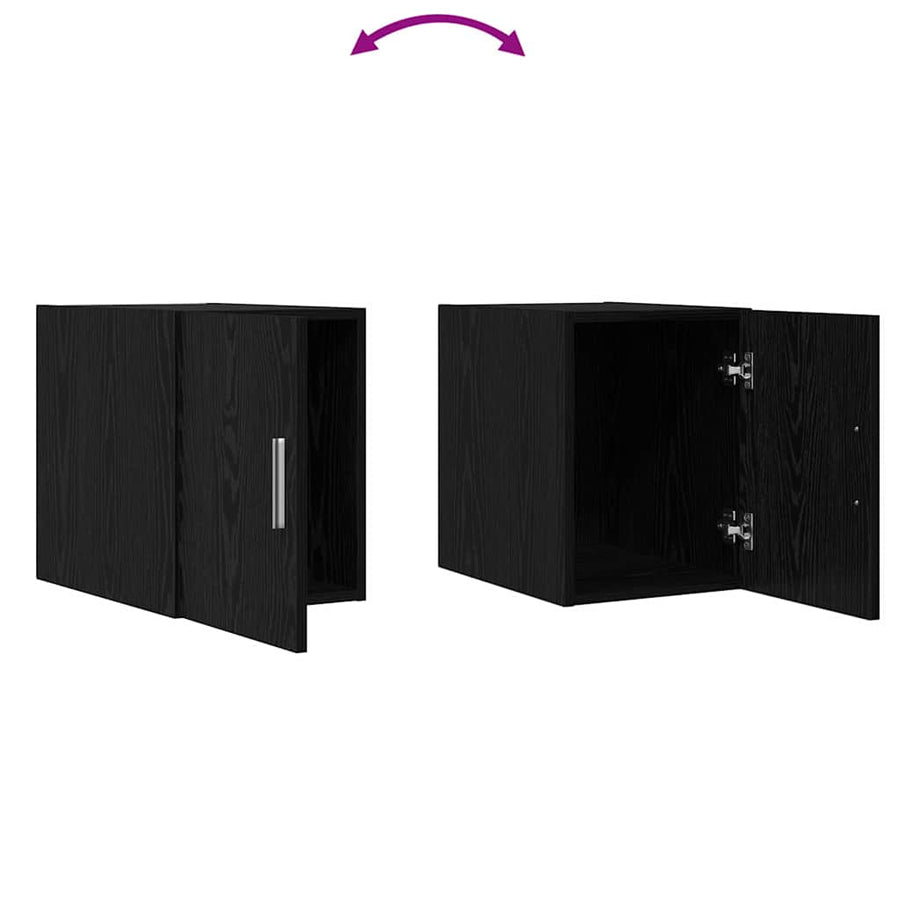 Wandkast Zwart Eiken 30 x 42,5 x 39,5 cm Bewerkt hout