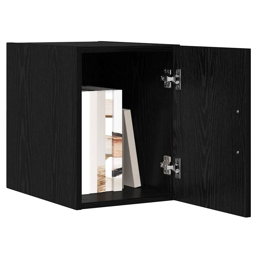 Wandkast Zwart Eiken 30 x 42,5 x 39,5 cm Bewerkt hout