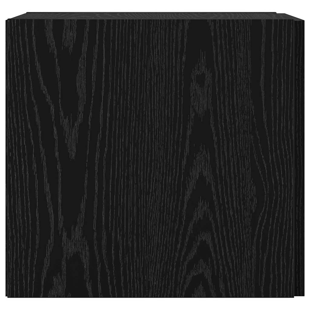 Wandkast Zwart Eiken 30 x 42,5 x 39,5 cm Bewerkt hout