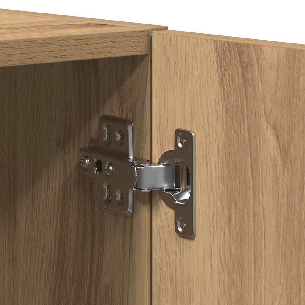 Wandkast artisanaal eikenkleurig 70 x 42.5 x 40 cm Bewerkt hout