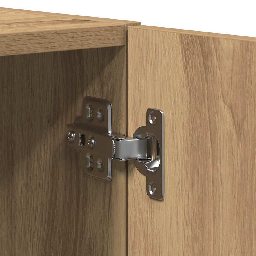 Wandkast artisanaal eikenkleurig 70 x 42.5 x 40 cm Bewerkt hout