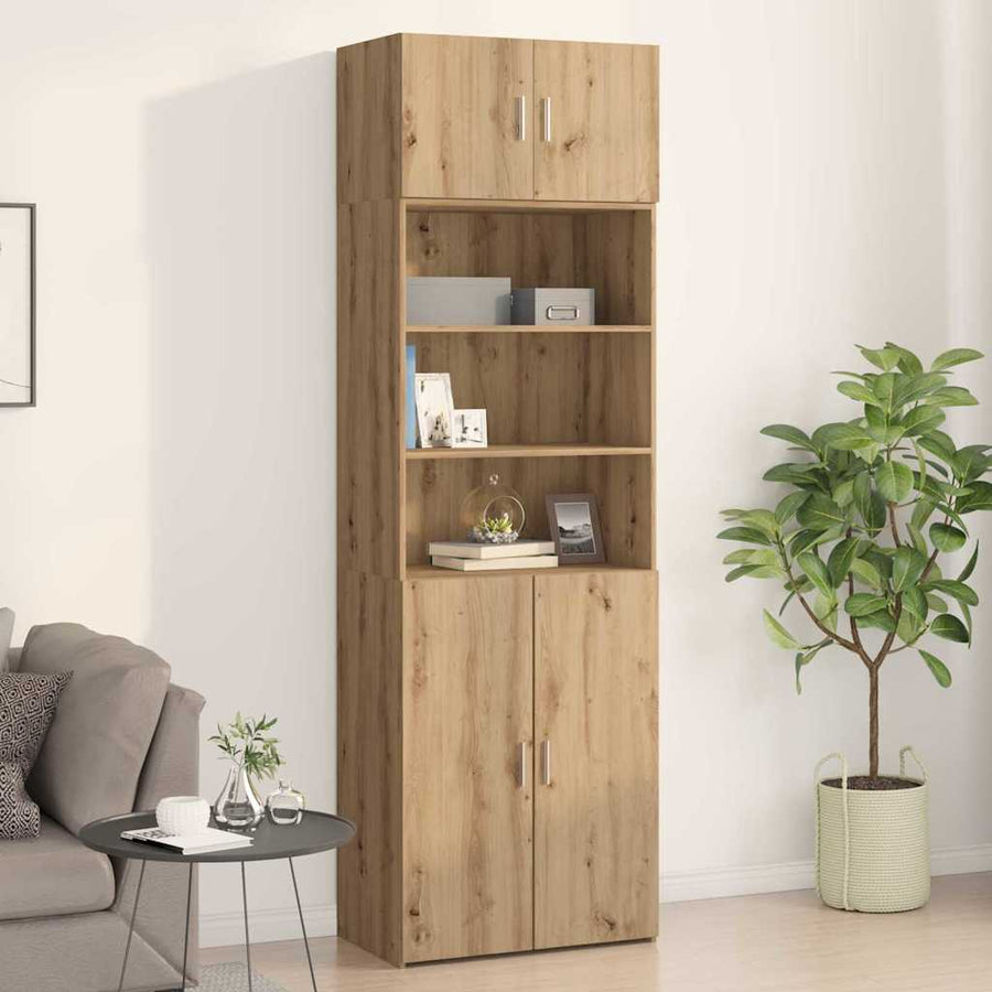 Wandkast artisanaal eikenkleurig 70 x 42.5 x 40 cm Bewerkt hout