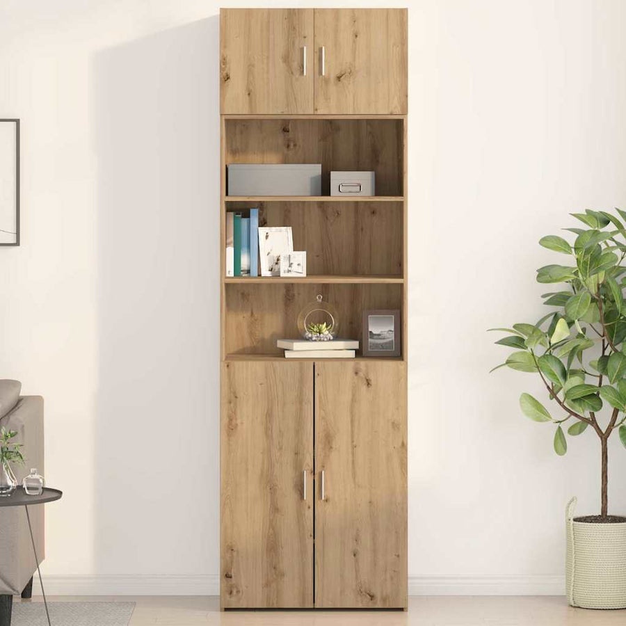 Wandkast artisanaal eikenkleurig 70 x 42.5 x 40 cm Bewerkt hout