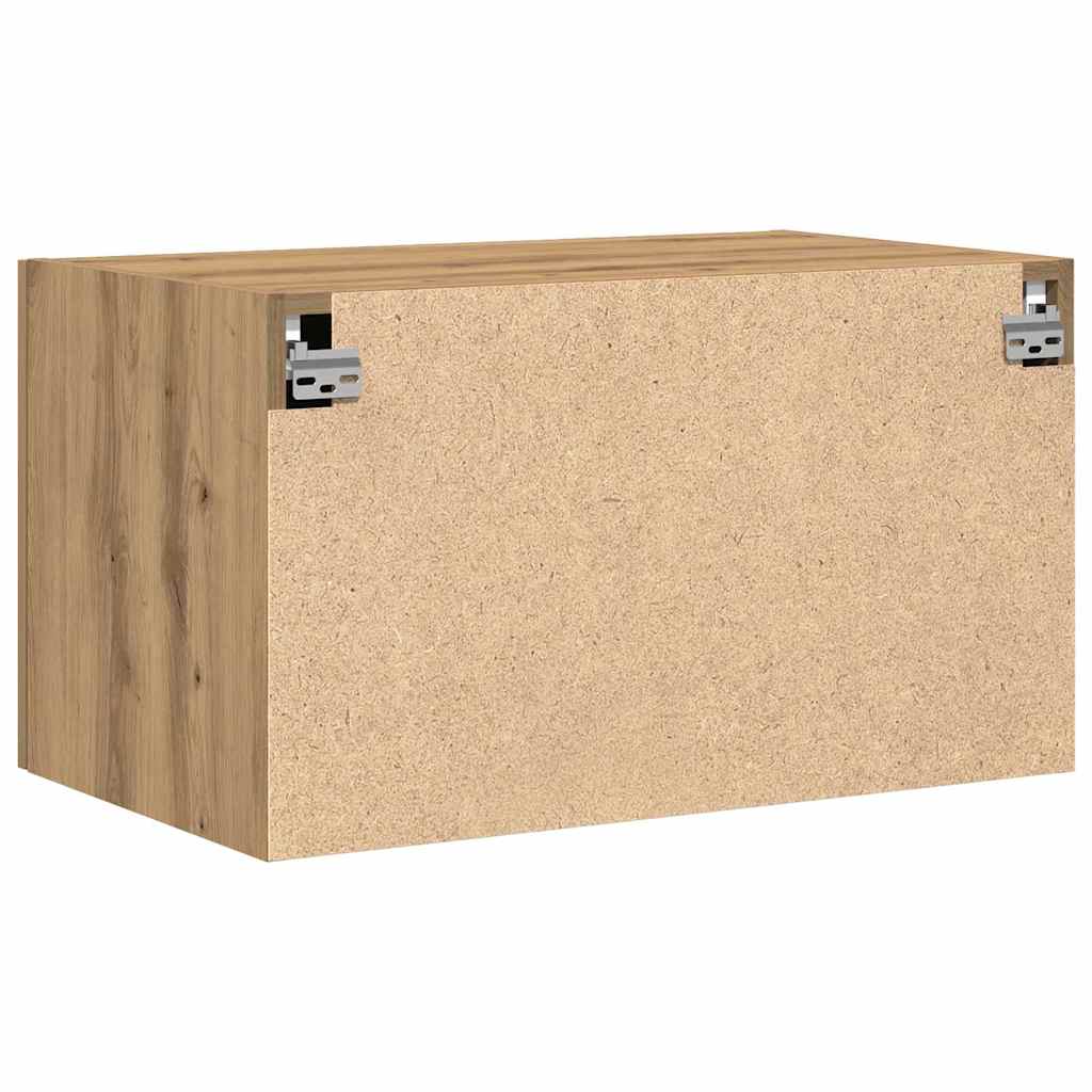 Wandkast artisanaal eikenkleurig 70 x 42.5 x 40 cm Bewerkt hout