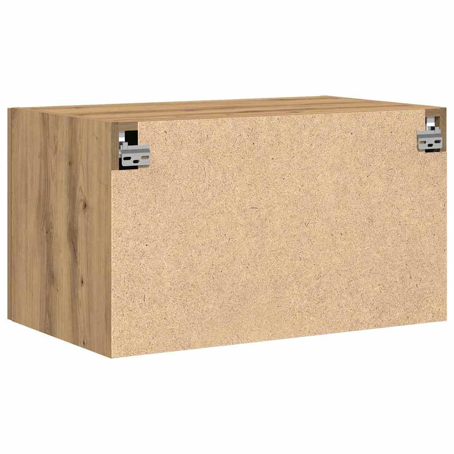 Wandkast artisanaal eikenkleurig 70 x 42.5 x 40 cm Bewerkt hout