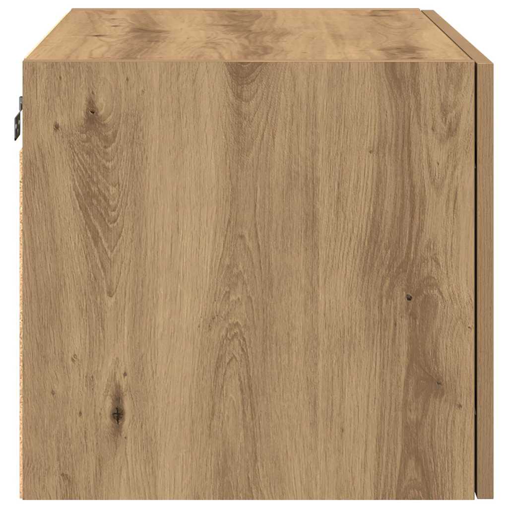 Wandkast artisanaal eikenkleurig 70 x 42.5 x 40 cm Bewerkt hout