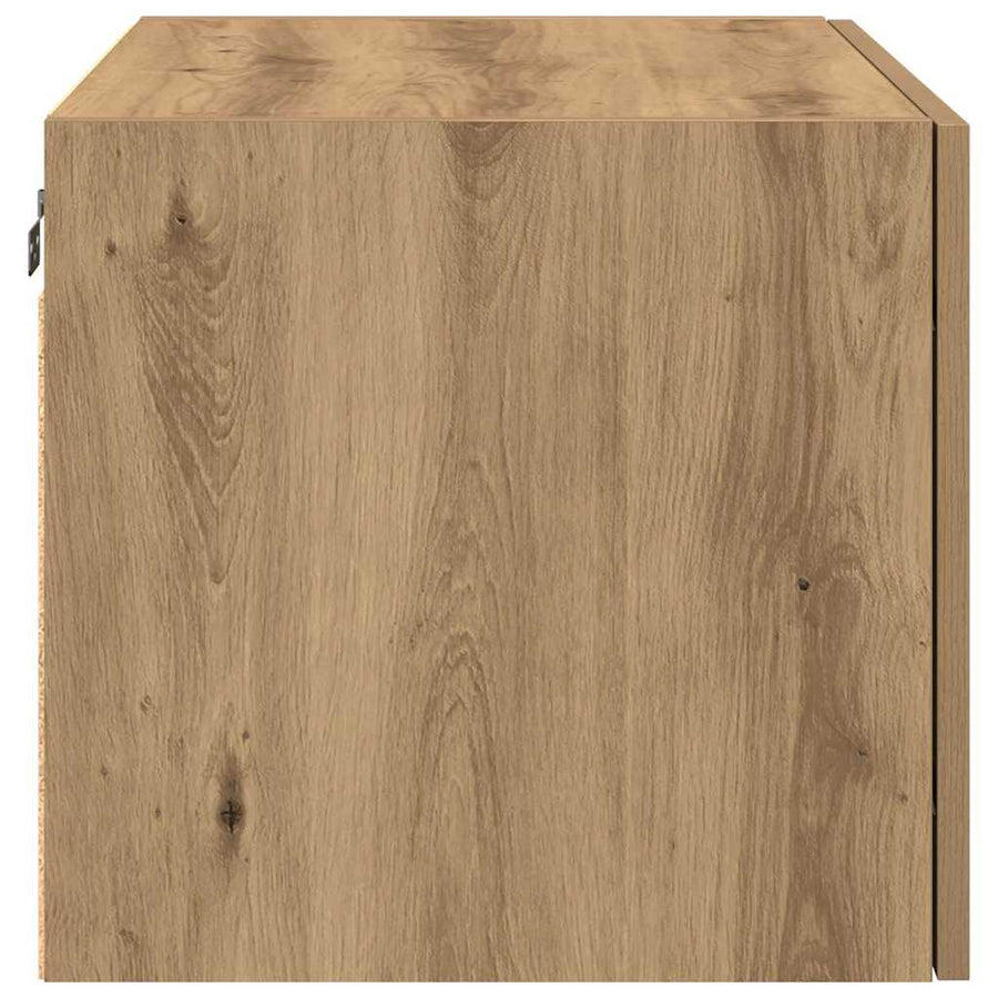 Wandkast artisanaal eikenkleurig 70 x 42.5 x 40 cm Bewerkt hout