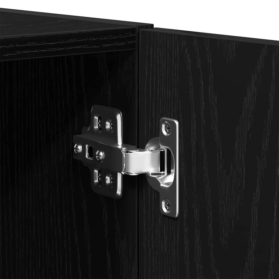Wandkast Zwart eiken 70 x 42.5 x 40 cm Bewerkt hout