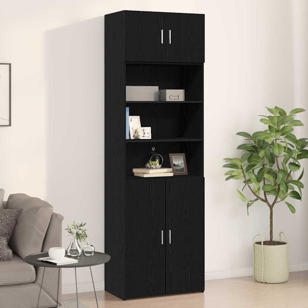 Wandkast Zwart eiken 70 x 42.5 x 40 cm Bewerkt hout