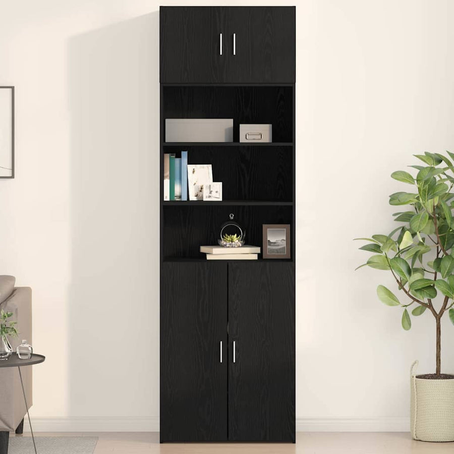 Wandkast Zwart eiken 70 x 42.5 x 40 cm Bewerkt hout