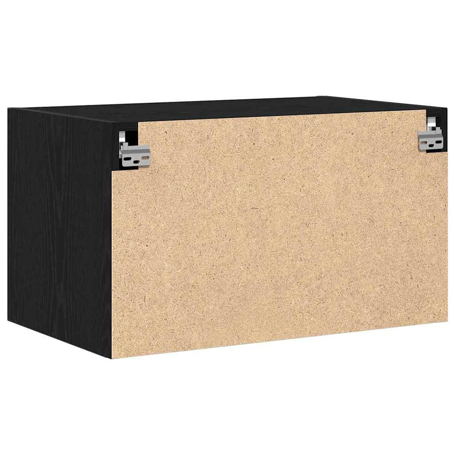 Wandkast Zwart eiken 70 x 42.5 x 40 cm Bewerkt hout