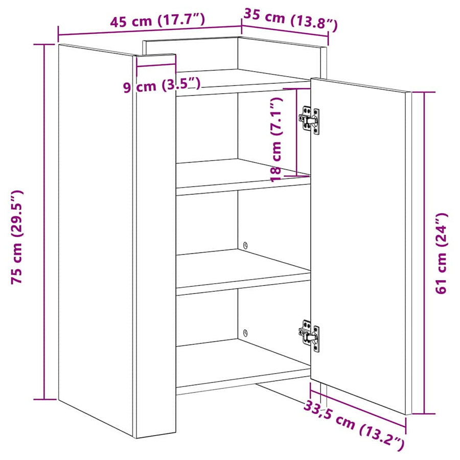 Dressoir Artisan Eiken 45 x 35 x 75 cm