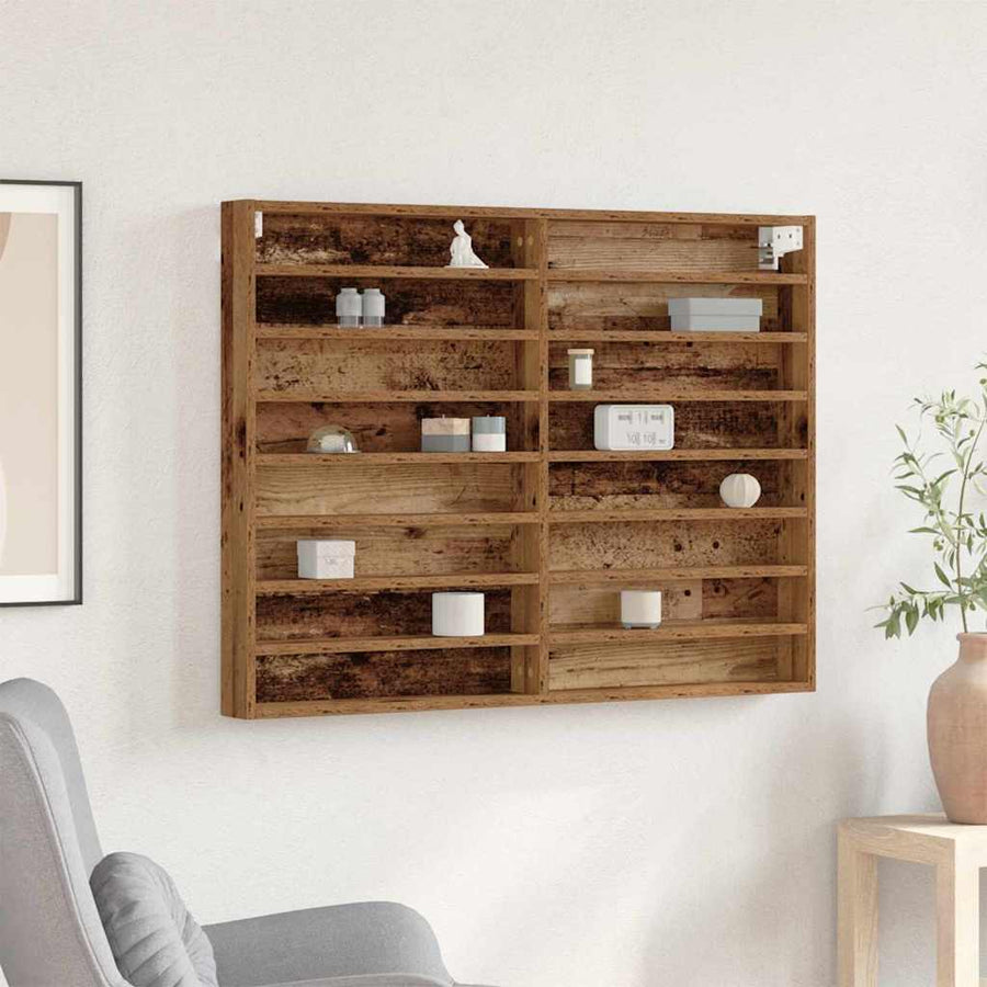 Tentoonselkast Met Plank Anders Oud Hout 100 X 8.5 X 75 Cm