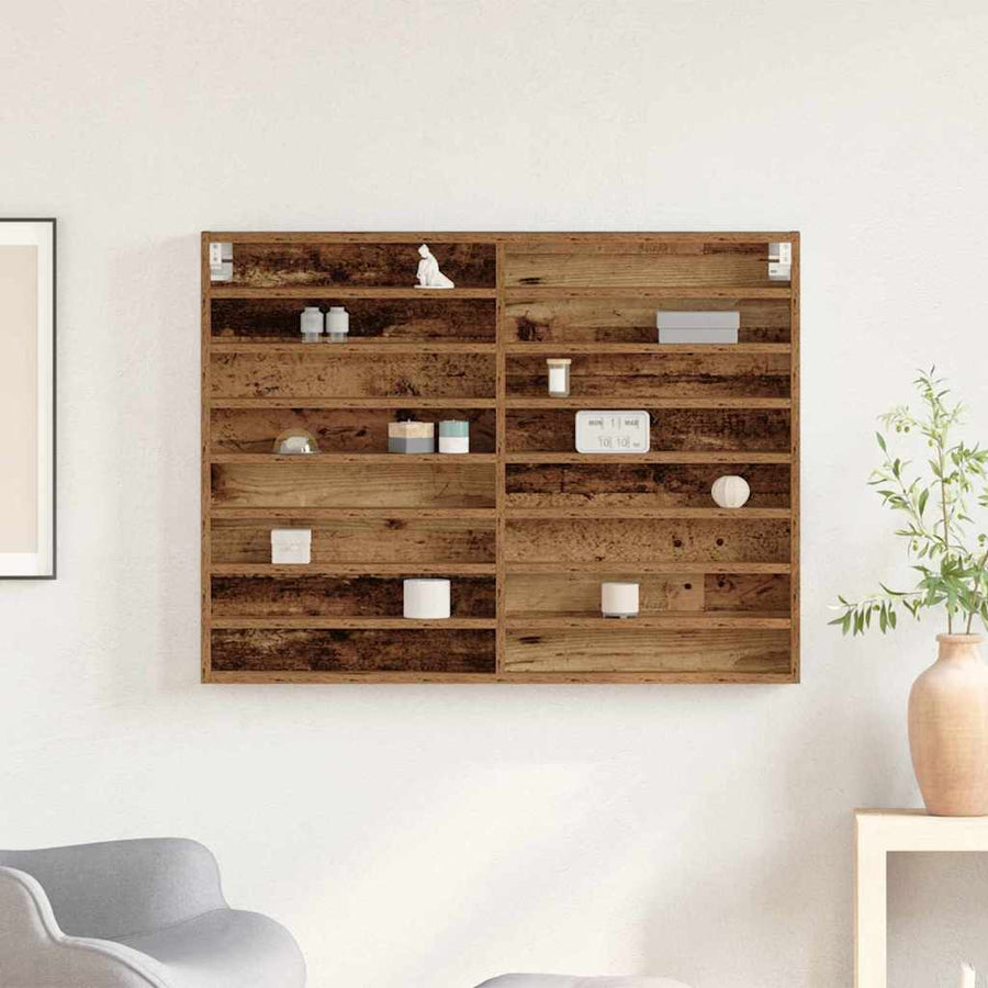 Tentoonselkast Met Plank Anders Oud Hout 100 X 8.5 X 75 Cm