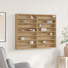 Vitrinekast 100x8.5x75 cm eiken