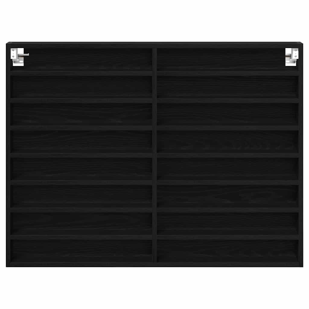 Tentoonselkast Met Plank Anders Zwart Eiken 100 X 8.5 X 75 Cm