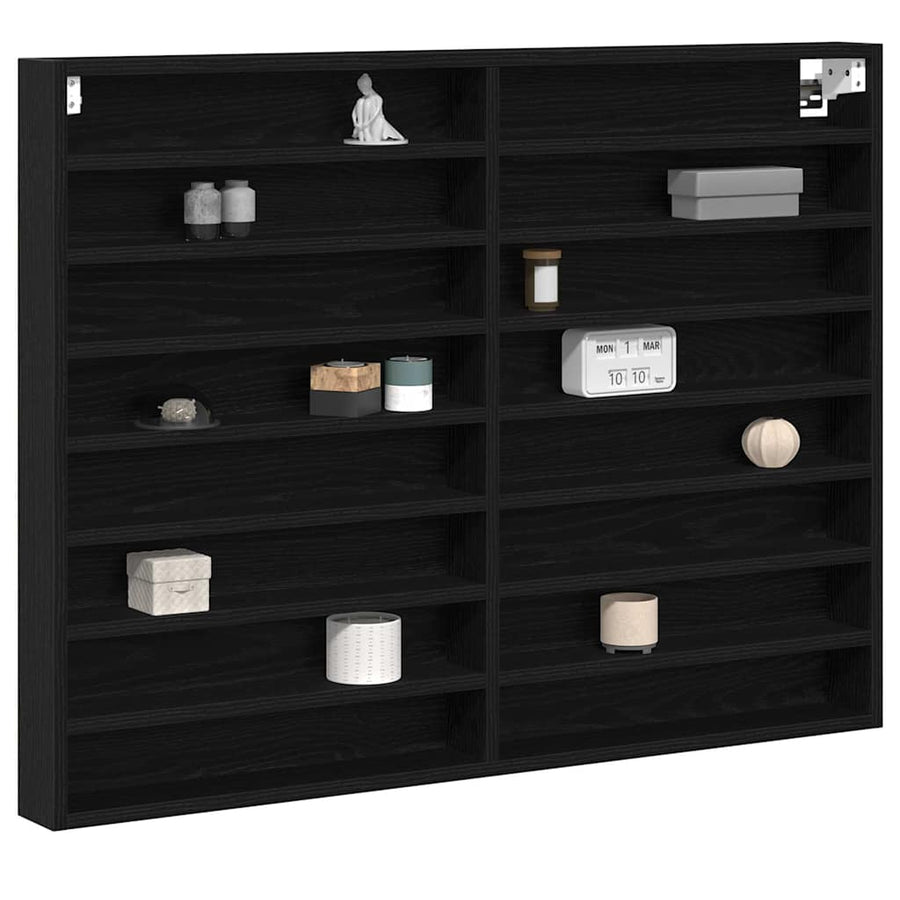 Tentoonselkast Met Plank Anders Zwart Eiken 100 X 8.5 X 75 Cm