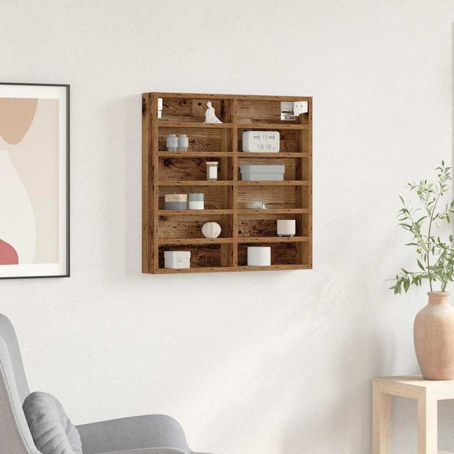 Tentoonselkast Met Plank Anders Oud Hout 60 X 8.5 X 58 Cm