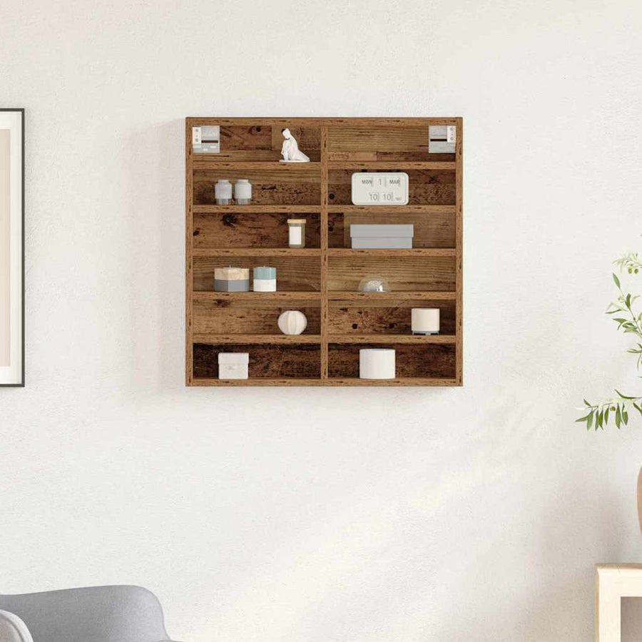 Tentoonselkast Met Plank Anders Oud Hout 60 X 8.5 X 58 Cm