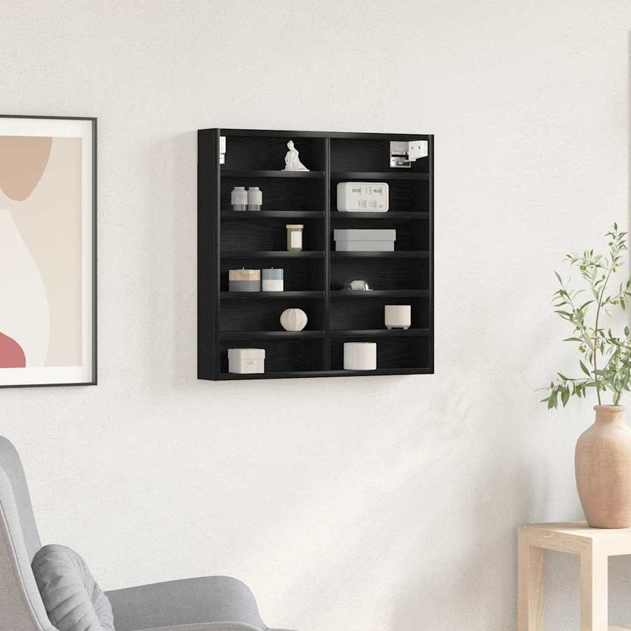 Tentoonselkast Met Plank Anders Zwart Eiken 60 X 8.5 X 58 Cm