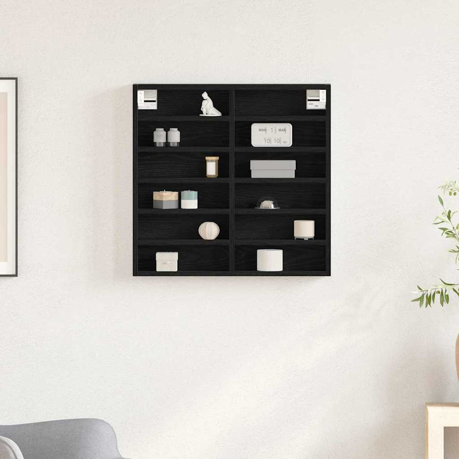 Tentoonselkast Met Plank Anders Zwart Eiken 60 X 8.5 X 58 Cm