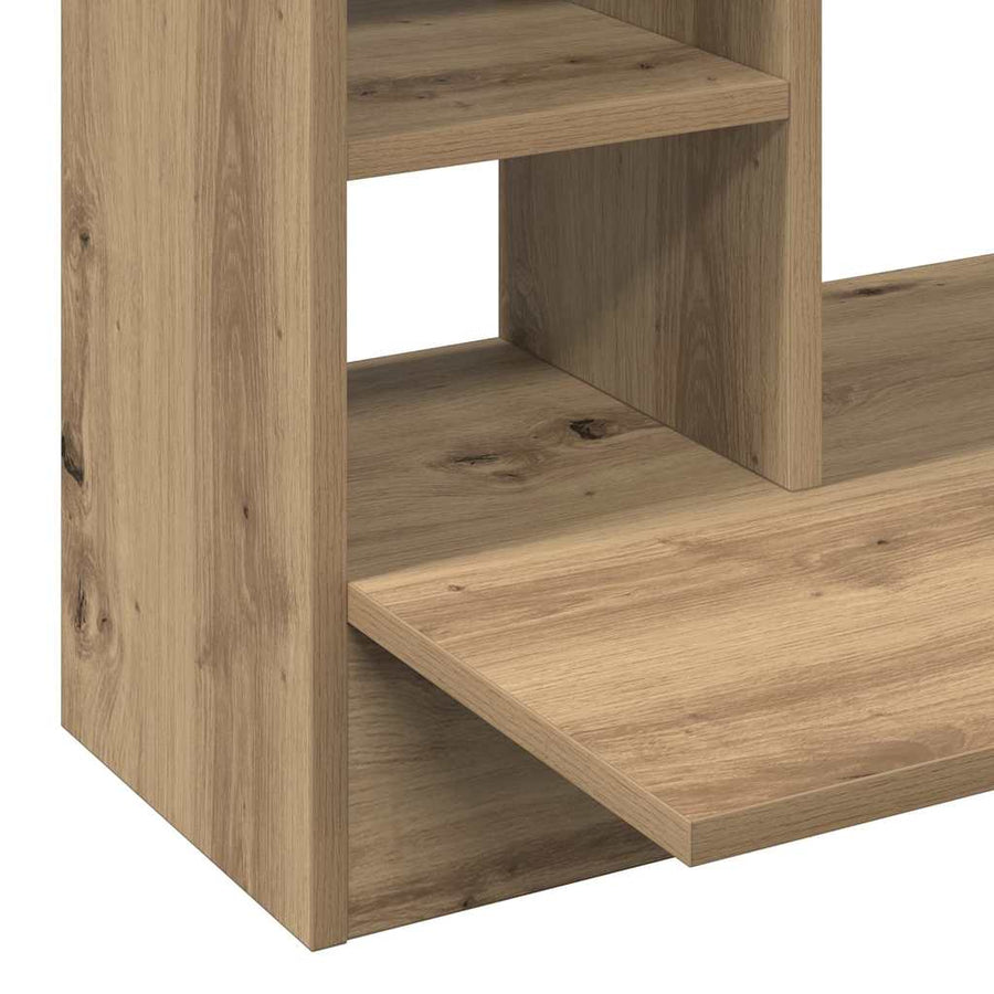 Aan de muur bevestigd bureau met plank artisanaal eikenkleurig