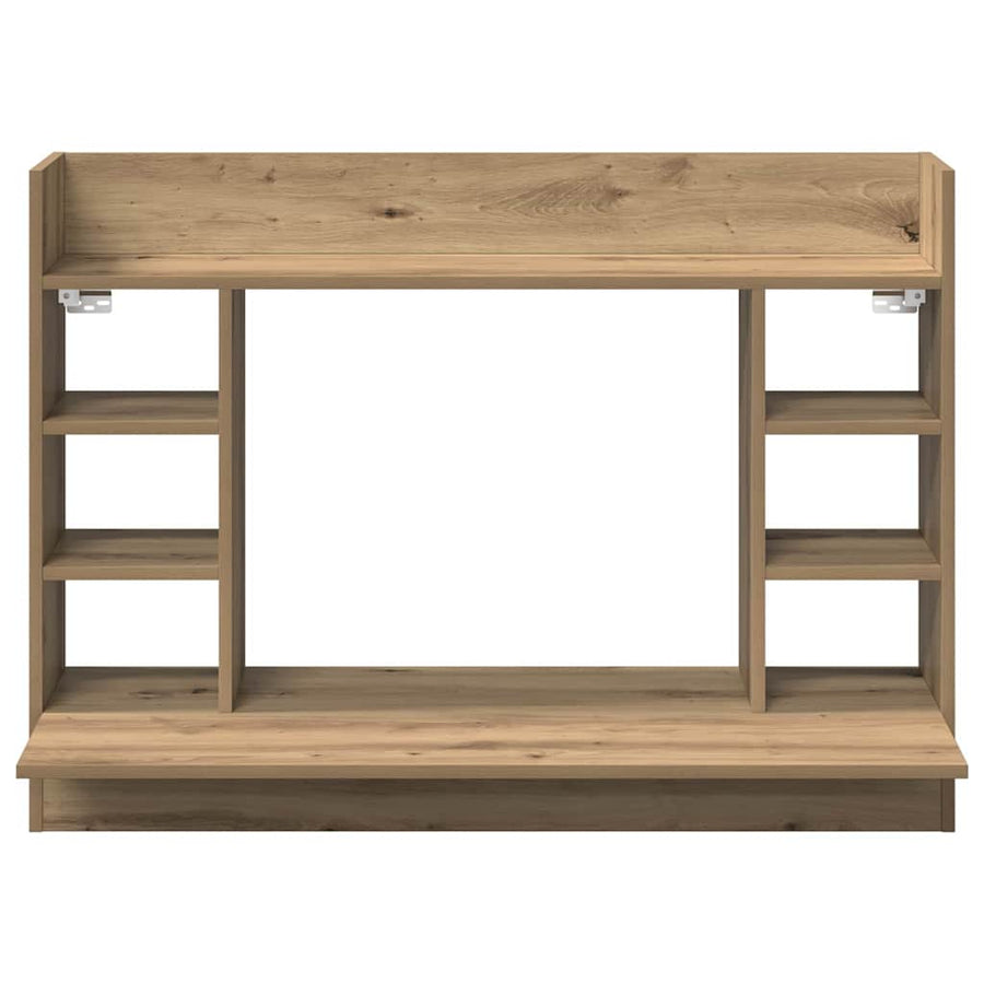 Aan de muur bevestigd bureau met plank artisanaal eikenkleurig