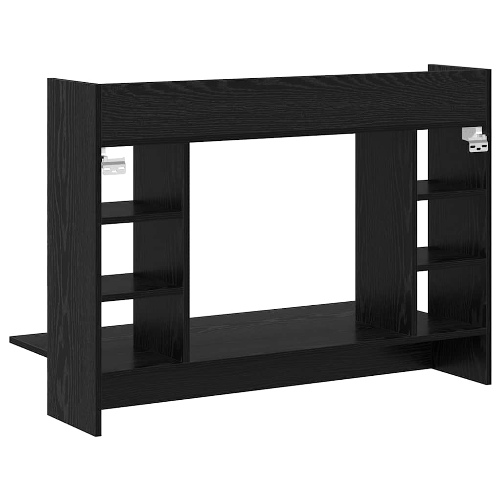 Aan de muur bevestigd bureau Zwart eiken 105 x 48 x 75 cm