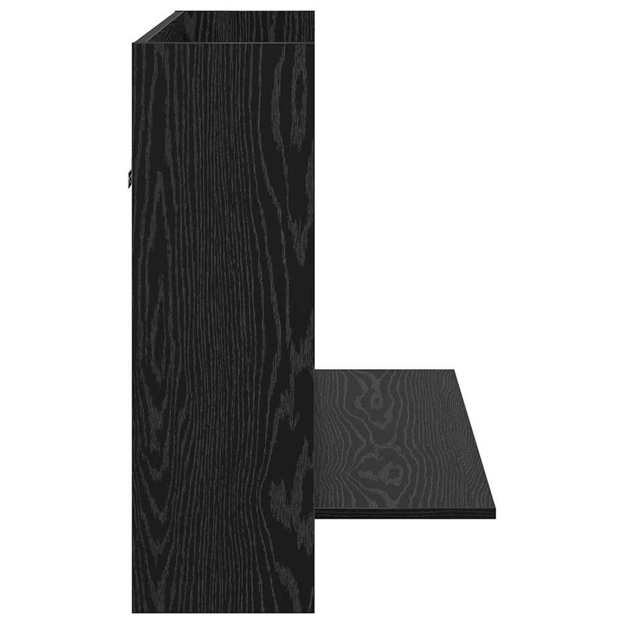 Aan de muur bevestigd bureau Zwart eiken 105 x 48 x 75 cm