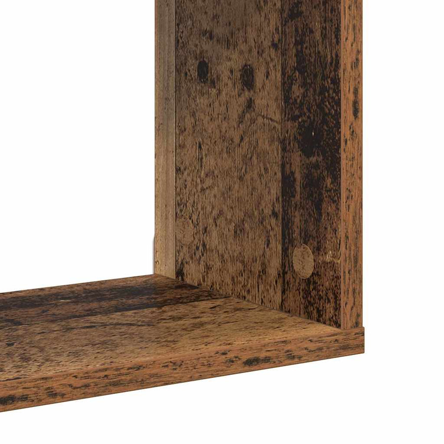 Wandplank met plank Wandgemonteerd Bruin Bewerkt hout