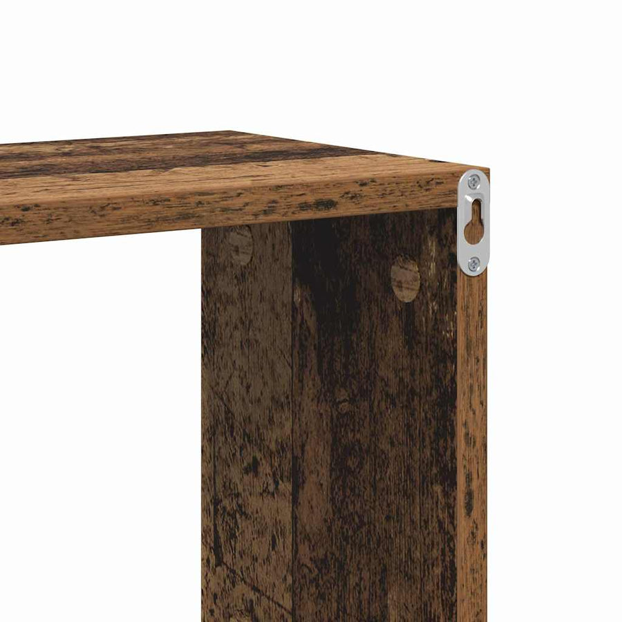 Wandplank met plank Wandgemonteerd Bruin Bewerkt hout