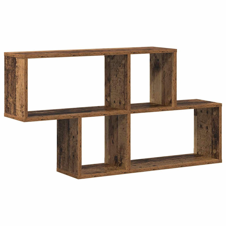 Wandplank met plank Wandgemonteerd Bruin Bewerkt hout