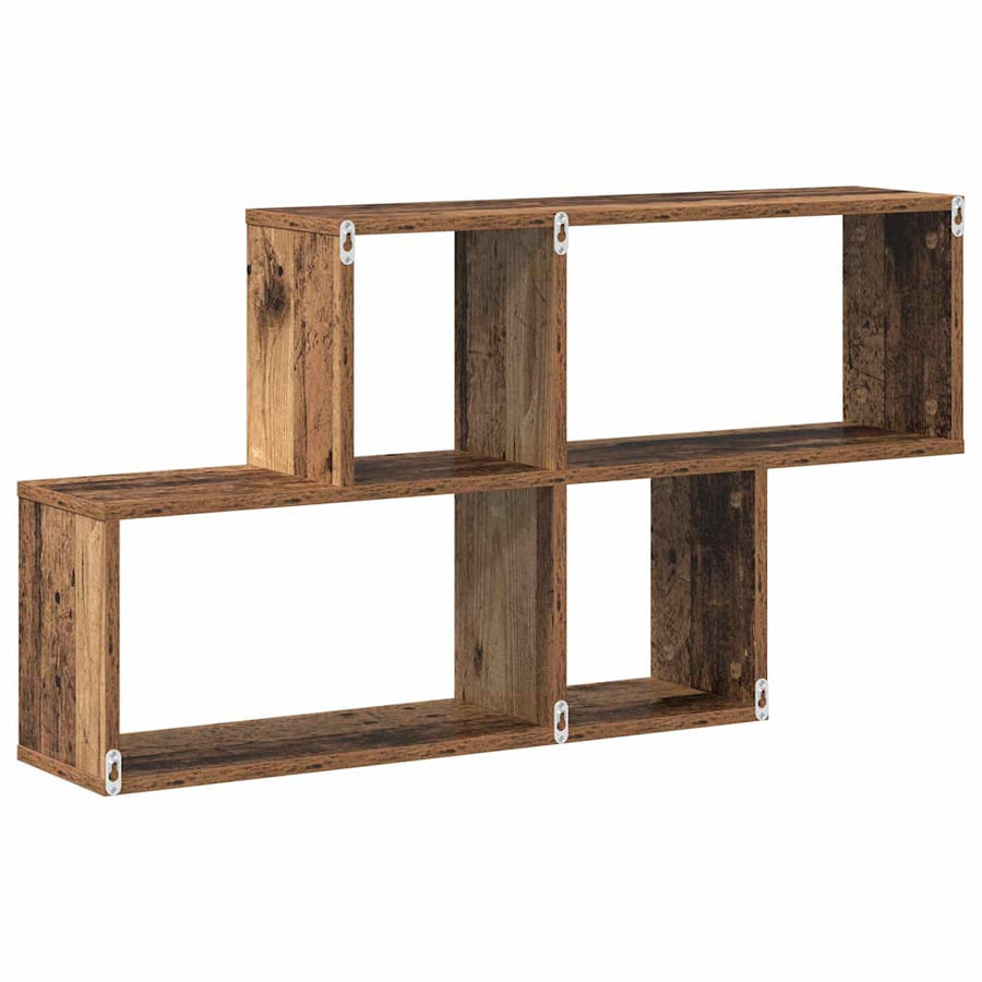 Wandplank met plank Wandgemonteerd Bruin Bewerkt hout