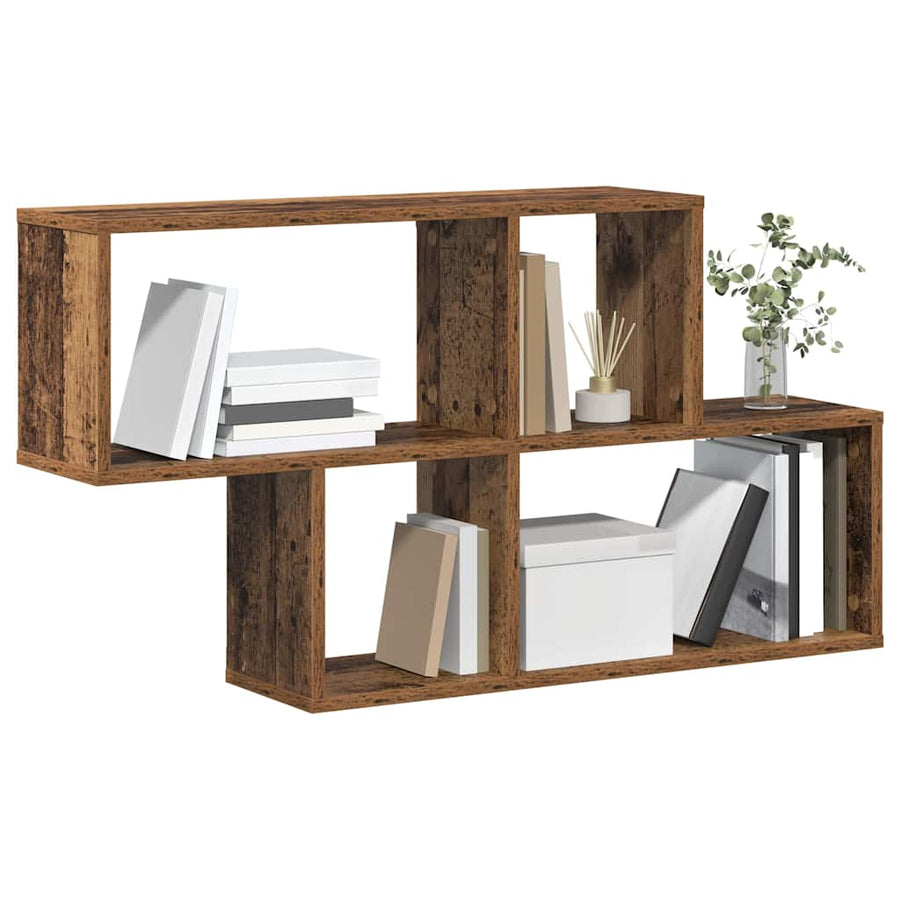 Wandplank met plank Wandgemonteerd Bruin Bewerkt hout