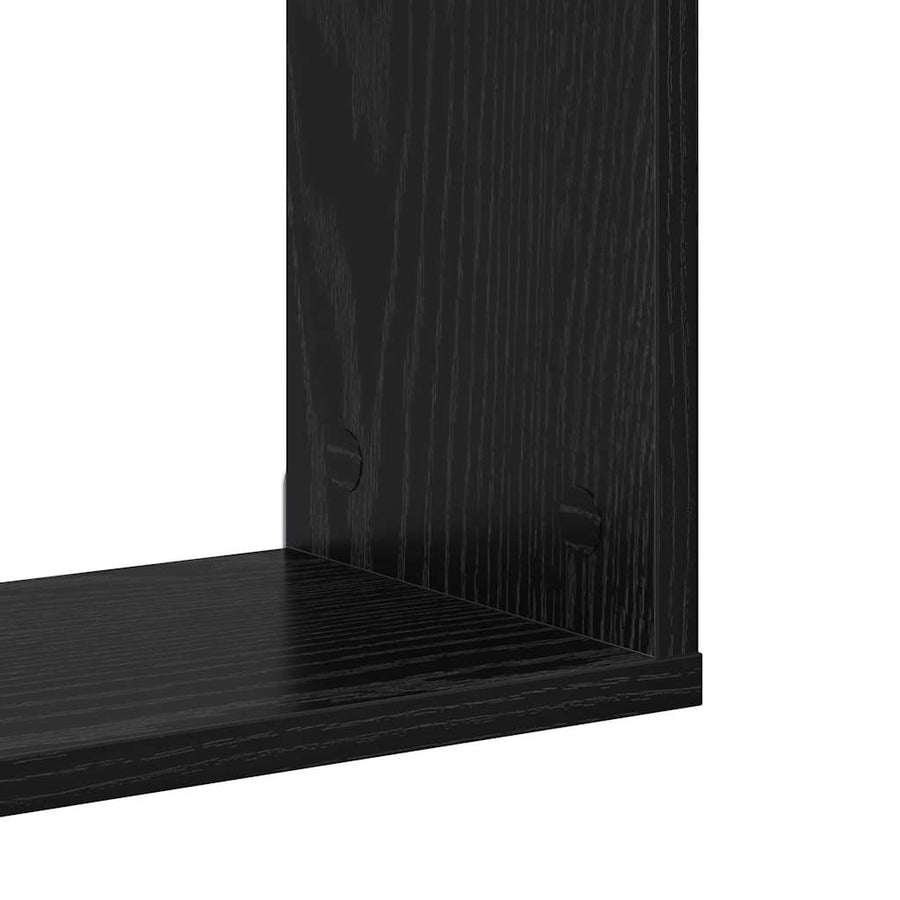 Wandplank met plank Wandgemonteerd Zwart Bewerkt hout