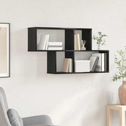 Wandplank 100x20x53 cm bewerkt hout zwart