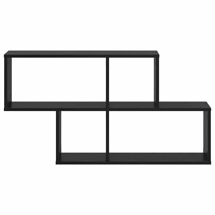 Wandplank met plank Wandgemonteerd Zwart Bewerkt hout