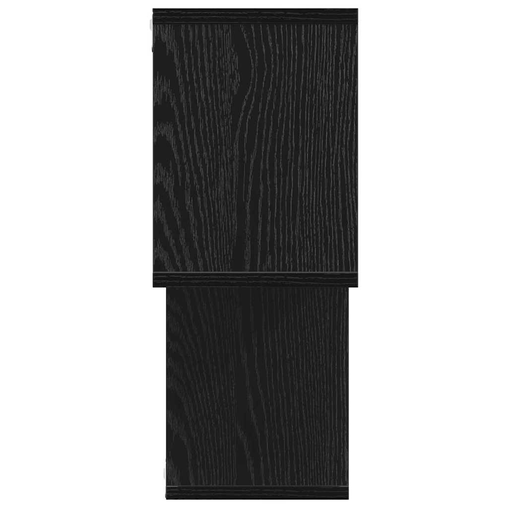 Wandplank met plank Wandgemonteerd Zwart Bewerkt hout
