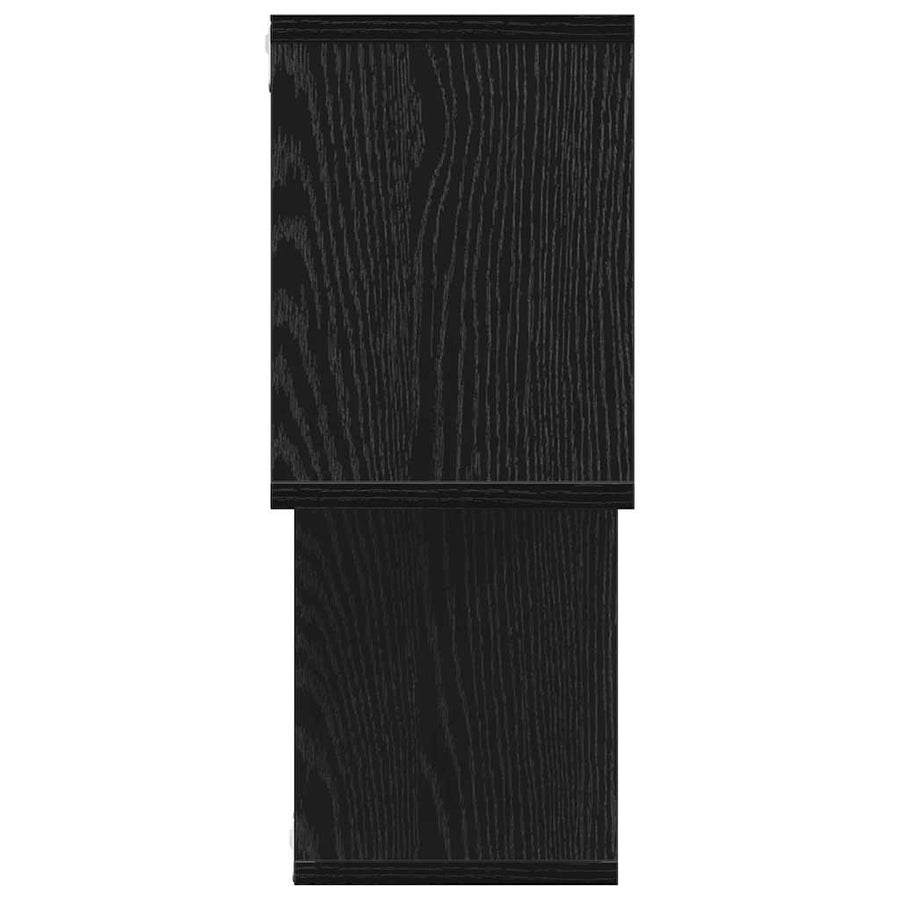 Wandplank met plank Wandgemonteerd Zwart Bewerkt hout