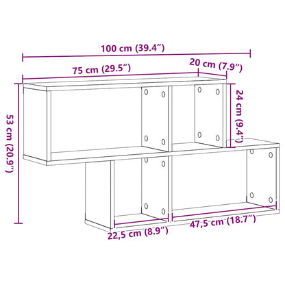 Wandplank met plank Wandgemonteerd Zwart Bewerkt hout