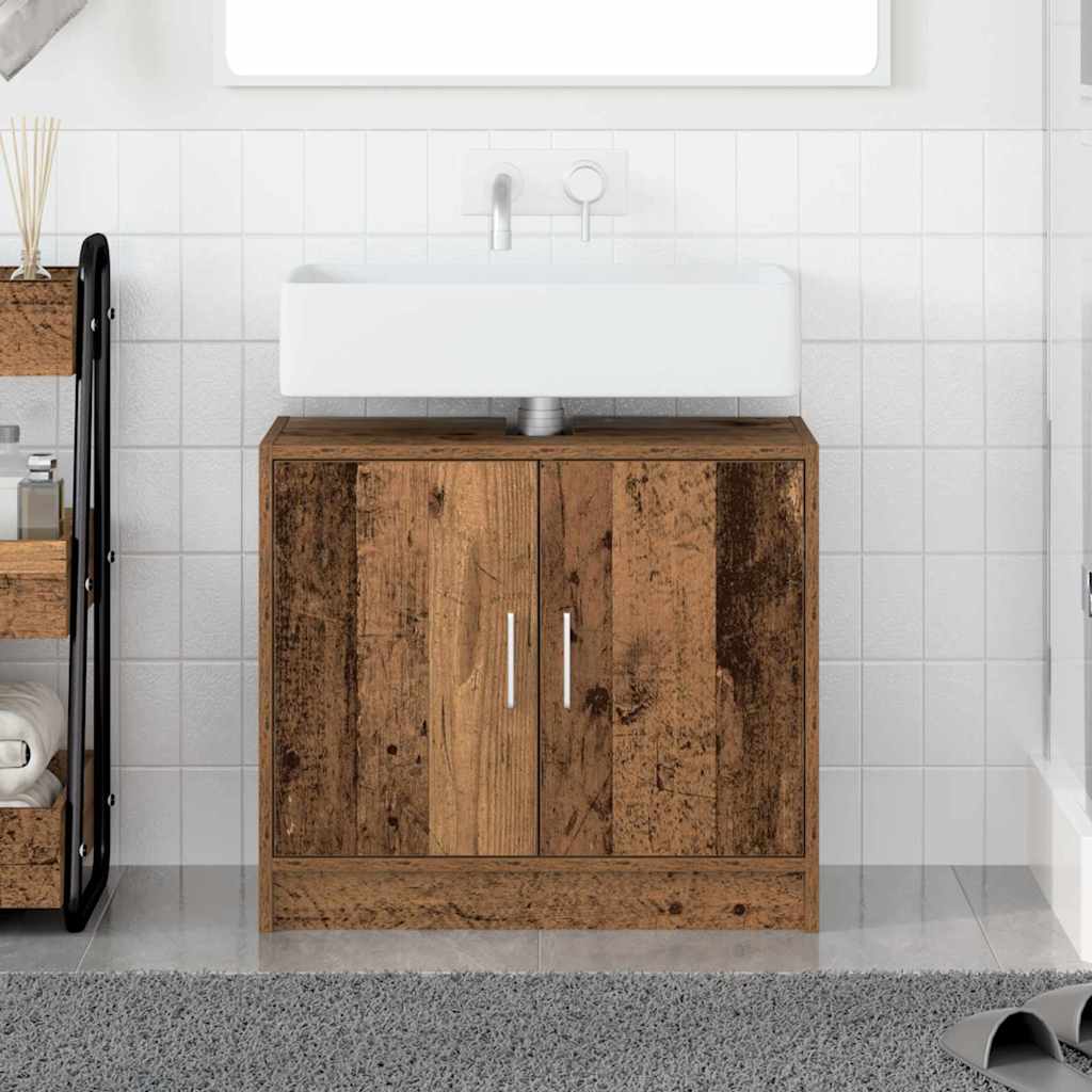 Badkamer Kast met opslag Oud Hout 63 x 29 x 55 cm Bewerkt hout