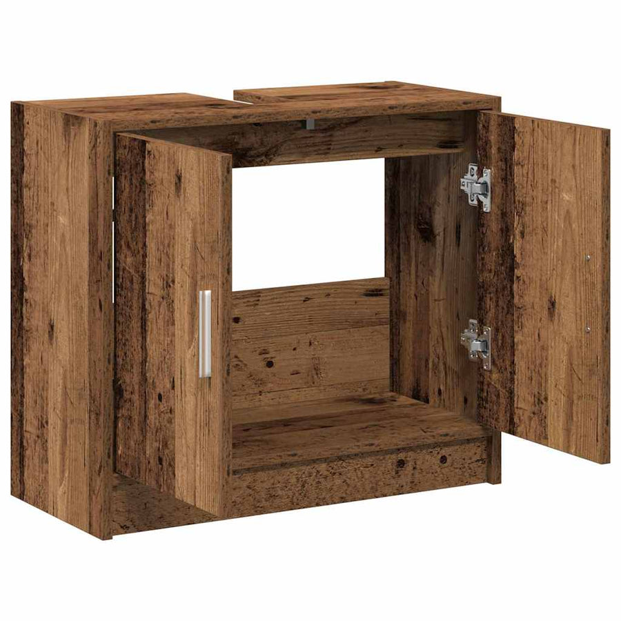 Badkamer Kast met opslag Oud Hout 63 x 29 x 55 cm Bewerkt hout