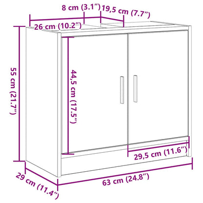 Badkamer Kast met opslag Oud Hout 63 x 29 x 55 cm Bewerkt hout